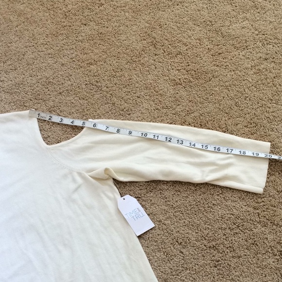 New! Time and Tru XXL ivory cold shoulder sweater - Picture 7 of 7